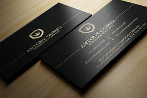 Simple Gold And Black Business Card