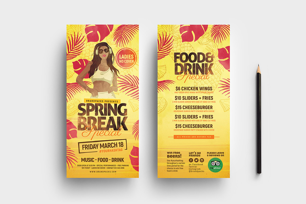 Spring Break Flyers, a Flyer Template by BrandPacks