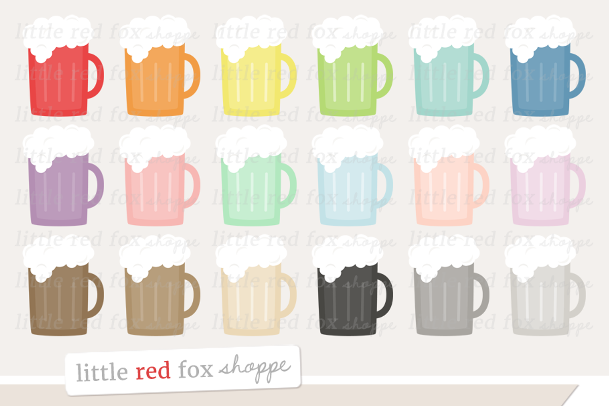 Beer Clipart, a Food Illustration by Little Red Fox Shoppe