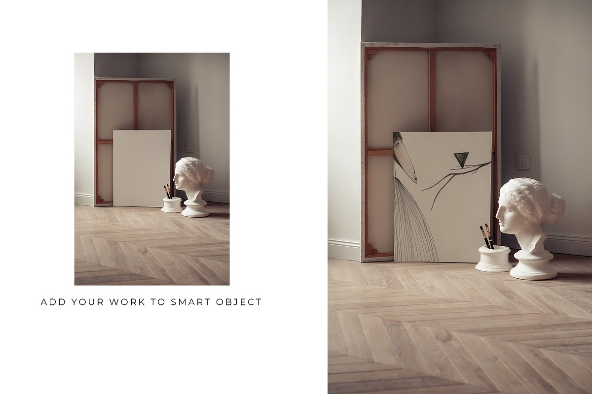 WHITE CANVAS. MOCKUP BUNDLE., a Poster Template by OntheMoon (Photo 6 of 10)