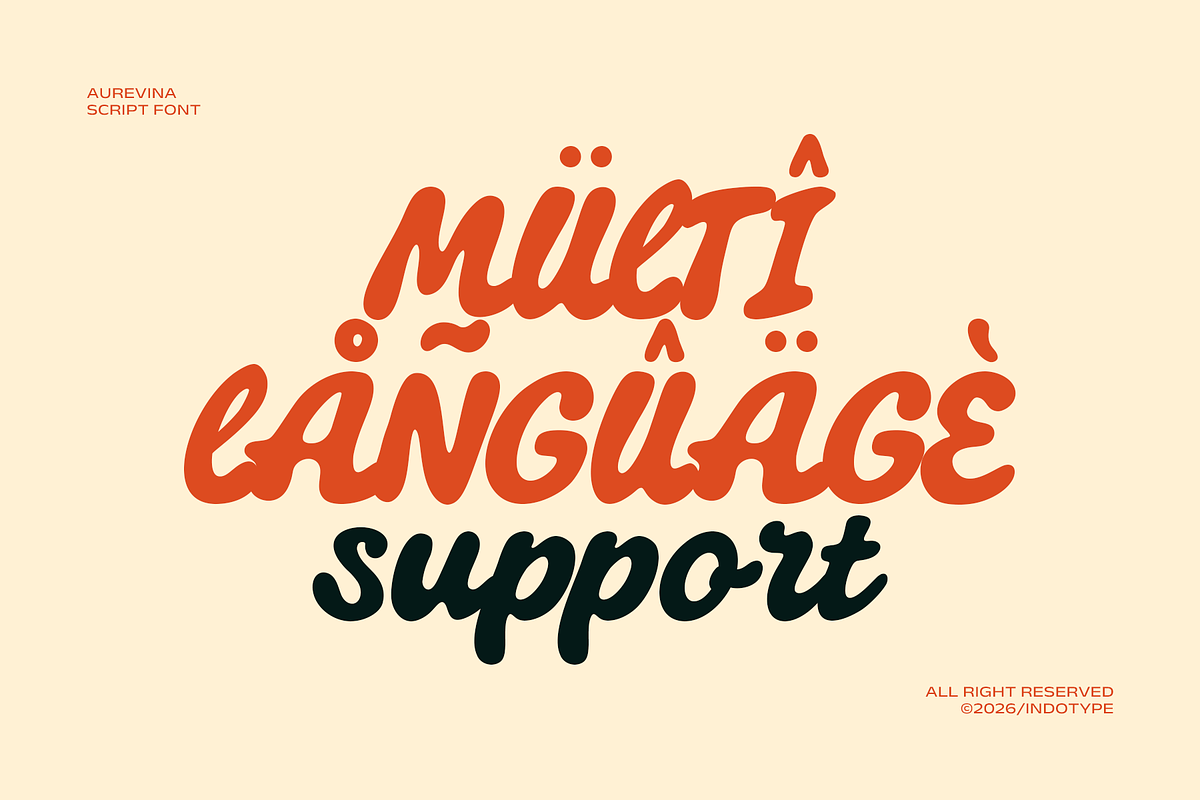 Aurevina - Retro Script Font, a Script Font by Indotype Foundry (Photo 7 of 10)