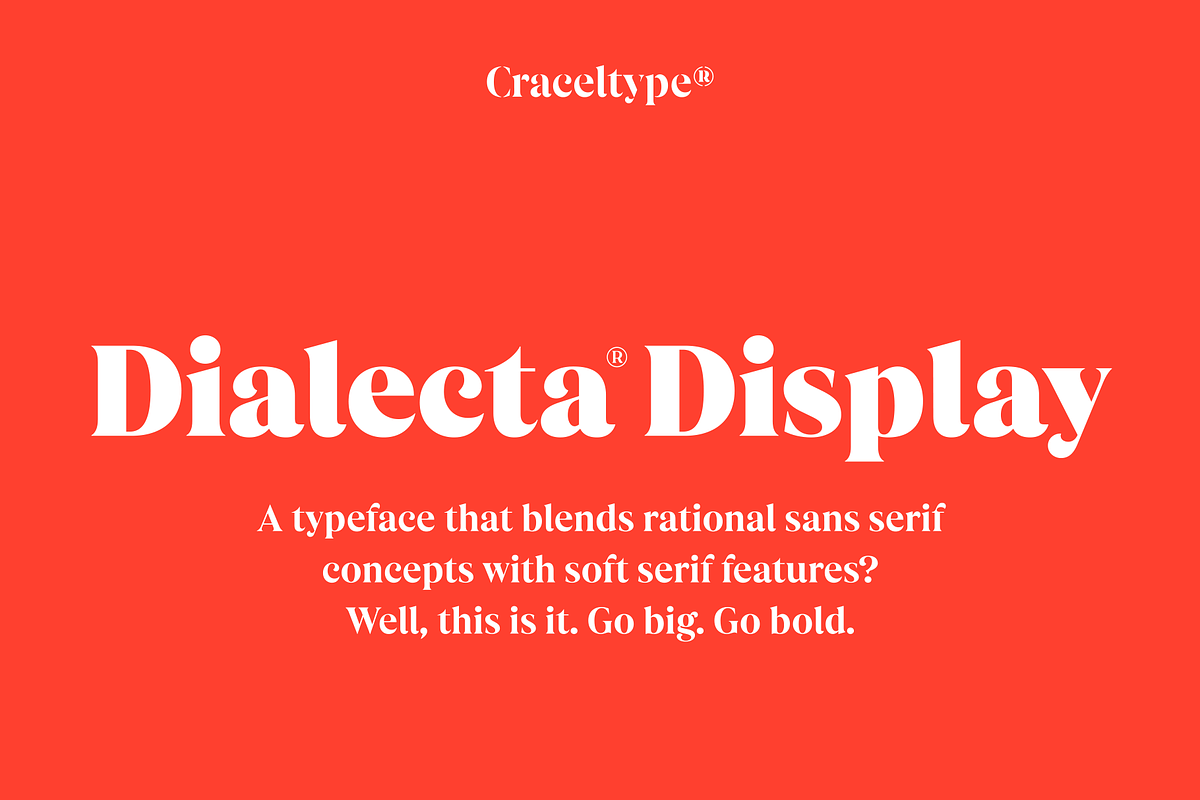 Dialecta Display, a Serif Font by Craceltype (Photo 1 of 9)