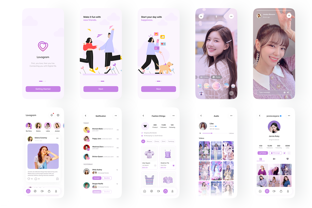 Lovagram - Social Media App UI Kit, an UI Kit Template by Korsa Agency (Photo 4 of 6)
