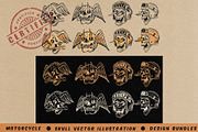 Motorcycle Skull Vector logo, an Illustration by Illousa (Thumbnail 3 of 4)