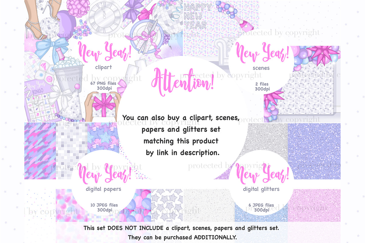 New Year Girls Clipart, a Person Illustration by GlamArtZhanna (Photo 4 of 4)
