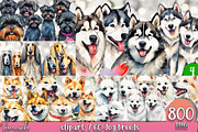 watercolor dog breeds bundle, an Animal Illustration by TanuschArts (Thumbnail 2 of 7)