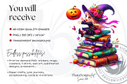 Playful Halloween witches cliparts, a Seasonal Illustration by ThatsDesignArt (Thumbnail 2 of 10)
