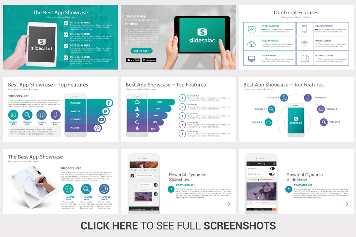 Mobile Apps PowerPoint Template, a Presentation Template by SlideSalad