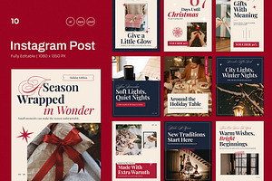 Christmas Season Instagram Post Pack, a Social Media Template by Pitchlook.Studio