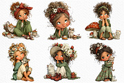 Whimsical Girl with Cat Clipart, a Seasonal Illustration by Craft Nest (Thumbnail 3 of 6)