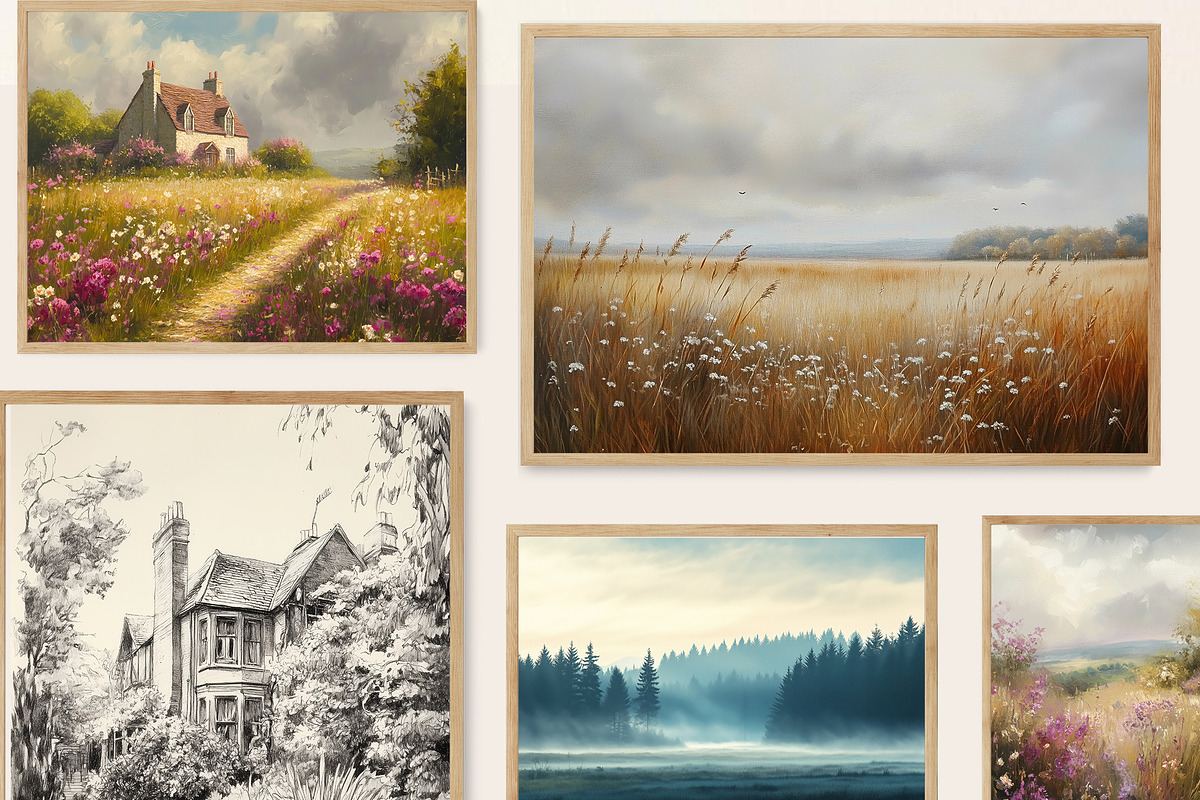 Vintage Landscapes Prints Bundle, a Background Graphic by Artemsky (Photo 5 of 10)