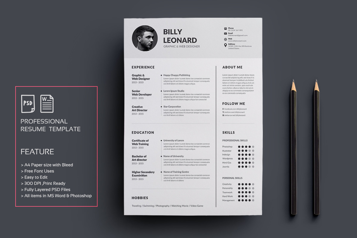 Resume/CV, a Resume Template by deviserpark (Photo 1 of 5)