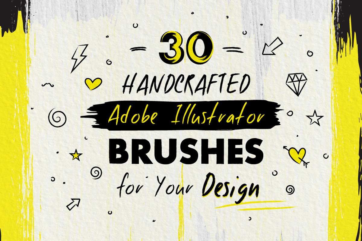 30 DRY BRUSH Strokes for Illustrator, a Brush Add-On by BooTique (Photo 2 of 4)