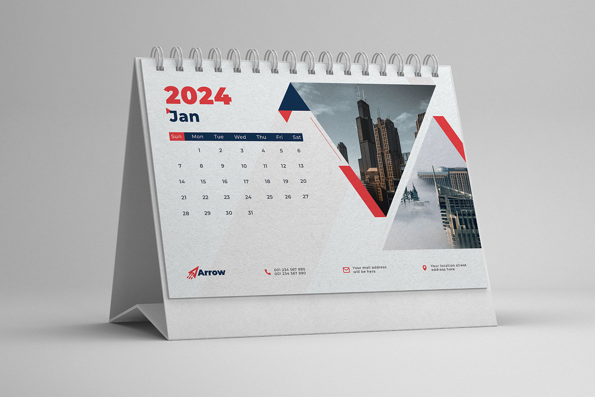 Desk Calendar 2024, a Stationery Template by Uiparvin (Photo 1 of 2)