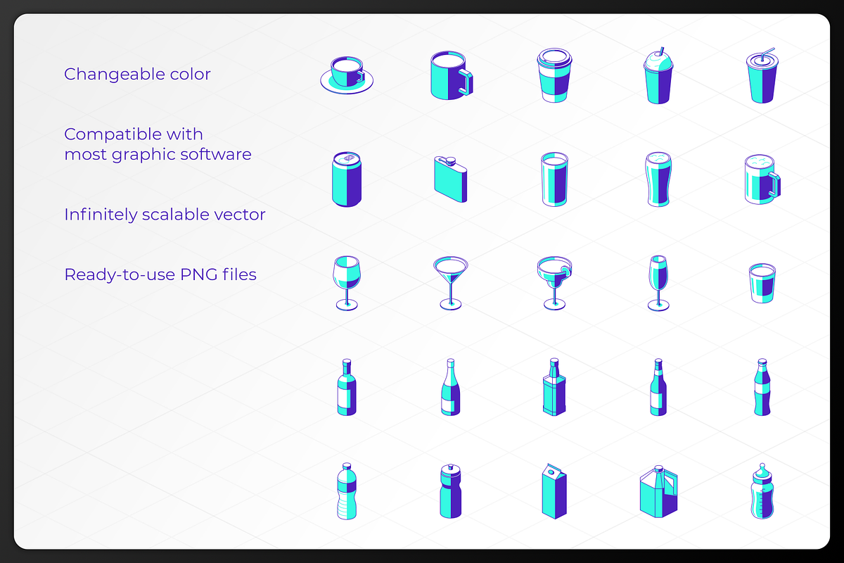 Icometric - Drink Icons, an Outline Icon by oelhoem (Photo 2 of 3)