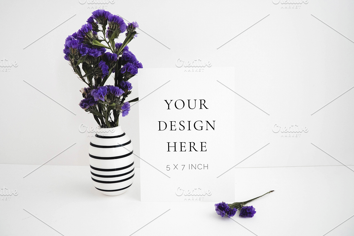 Lavender Floral Stationary Mockup, a Print Template by Imperium Nordique