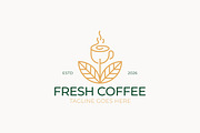 Fresh Leaf Organic Coffee Cup Logo, a Branding & Logo Template by Signatoro (Thumbnail 3 of 3)