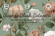 Sage & Blush Botanica Pattern, a Pattern Graphic by LUSH Studio (Thumbnail 1 of 6)