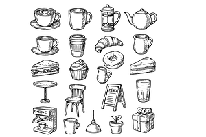 Cafe Coffee Shop Illustration, an Object Graphic by RT Studio