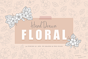 30 Hand Drawn Floral Elements, a Decorative Illustration by By Kerri Ann (Thumbnail 1 of 6)