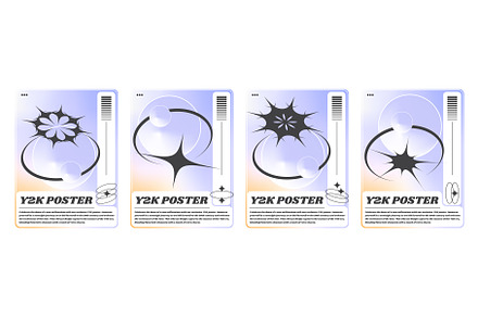 Y2k aesthetic banners set abstract, an Illustration by art PVP - market