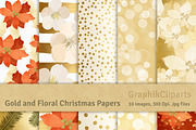 20% OFF! Floral Gold Christmas Pack, an Illustration by Chus Moreno Studio (Thumbnail 5 of 7)