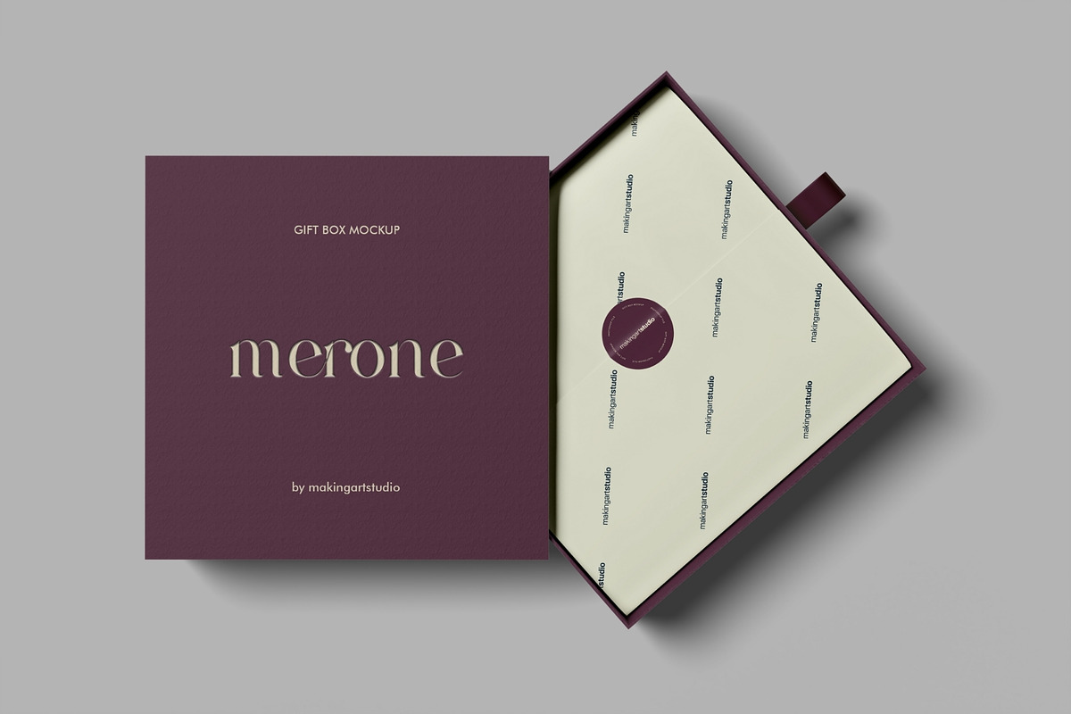Realistic Gift Box Mockup PSD, a Packaging Mockup by MA-KING_ART (Photo 3 of 5)