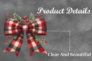 Christmas Buffalo Plaid Bow Clipart