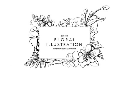 Sketchy Ink Floral Illustration