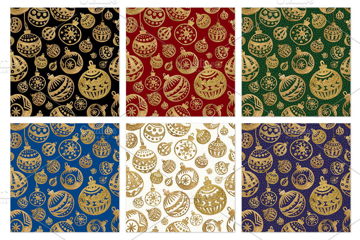 GOLD Christmas balls, a Pattern Graphic by xgart (Photo 2 of 5)
