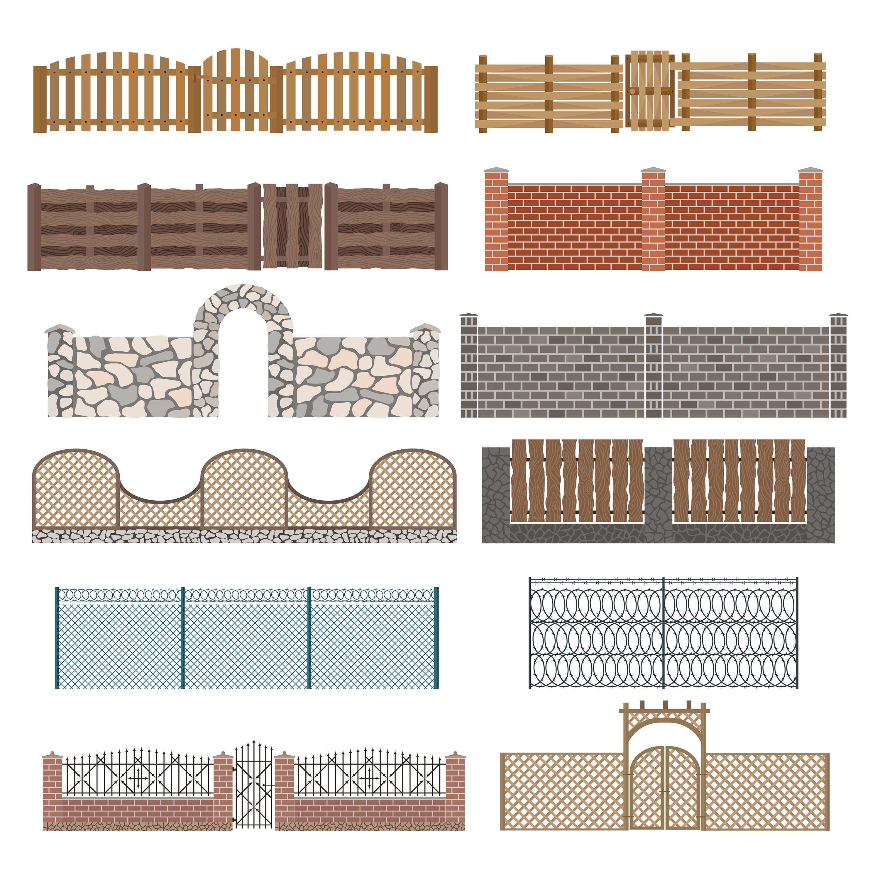 Vector Fences And Gates by Vectorstockersland  Creative Market
