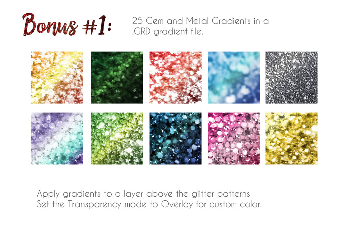 Glitter Texture Patterns Photoshop, a Palette Add-On by Transfuchsian (Photo 3 of 5)