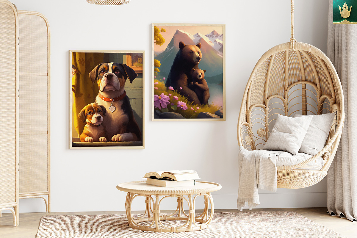 Mother and Baby Animal Art Prints, an Animal Illustration by pixaroma (Photo 9 of 15)