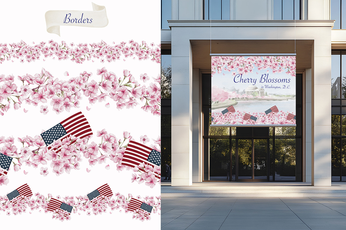 Cherry Blossoms clip art watercolor, an Illustration by Alena Sid (Photo 11 of 16)