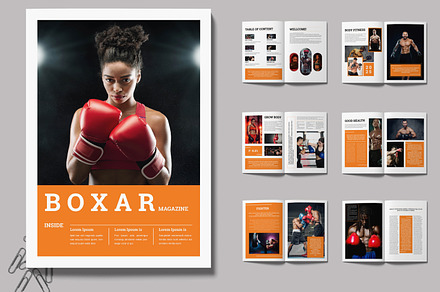 Boxer Magazine Template, a Magazine Template by MightyDesign