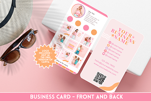 Pastel QR Business Card Template, a Business Card Template by SunshineStudioBoutique