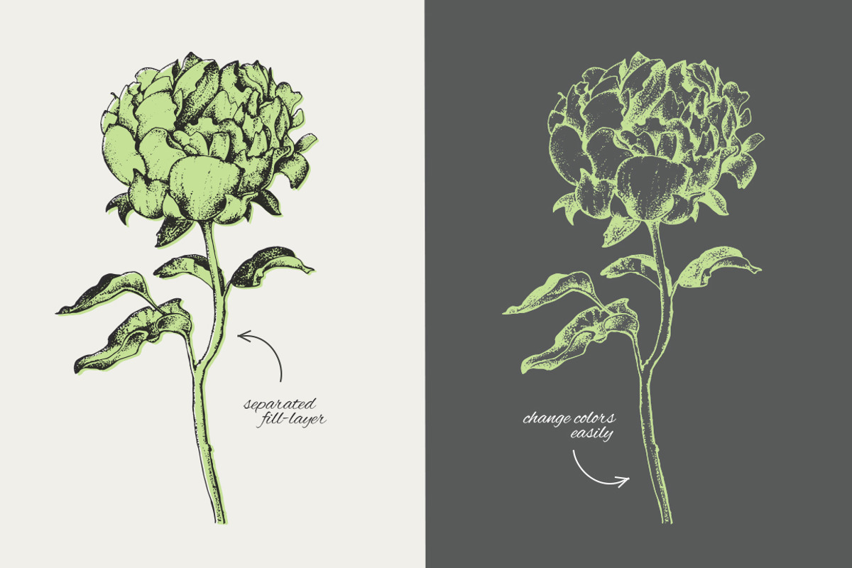 Dotwork Flowers & Leaves, a Decorative Illustration by nordicworker (Photo 2 of 5)