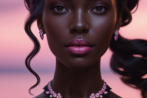 Elegant Black Woman Pink Gemstone, a Person Photo by Hamza067
