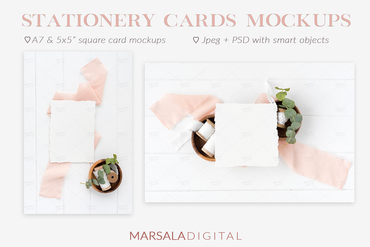 Elegant Blush Wedding Mockup Bundle, a Packaging Mockup by Marsala Digital (Photo 6 of 17)