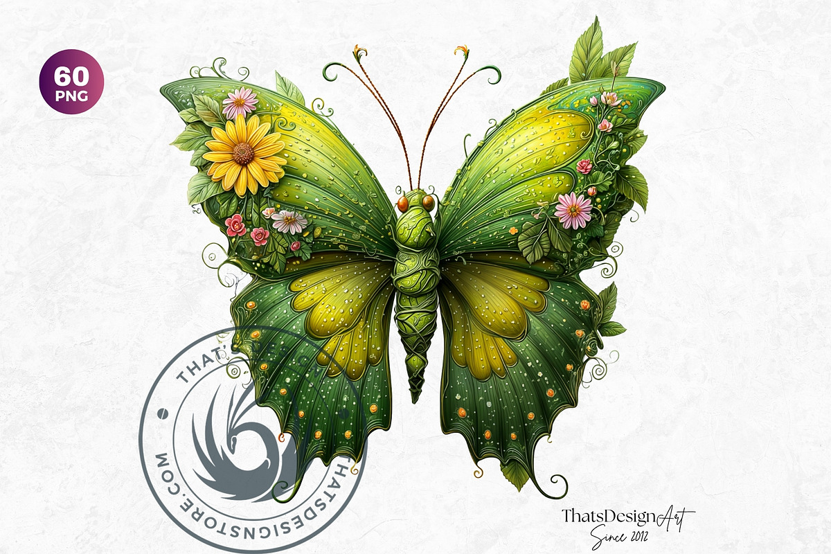 Fantasy Elemental Butterfly Cliparts, an Animal Illustration by ThatsDesignArt (Photo 5 of 10)