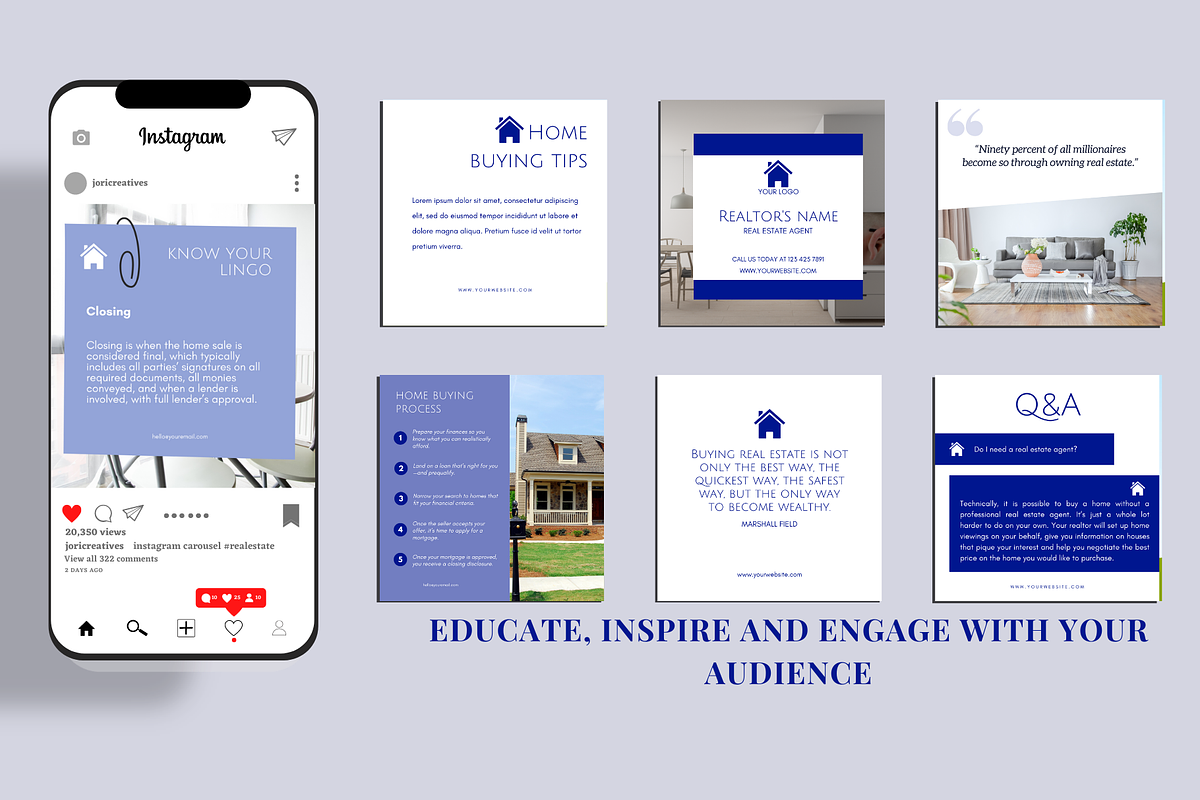 Real Estate Instagram Post Templates, a Social Media Template by Joricreatives (Photo 3 of 4)