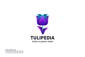 Vector Logo Tulip Gradient Colorful, a Branding & Logo Template by yuanesei