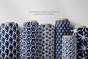 Indigo Watercolor and Ink Patterns, a Pattern Graphic by Tiger and Flower (Thumbnail 4 of 10)