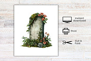 Watercolor Floral Halloween Clipart, an Illustration by Canvas Craft (Thumbnail 7 of 7)