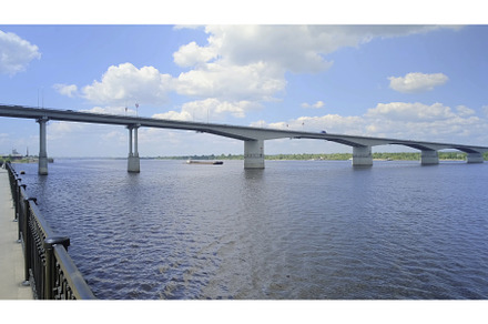 View of the bridge.Clip. A long, a Transportation Photo by Media Whale Stock