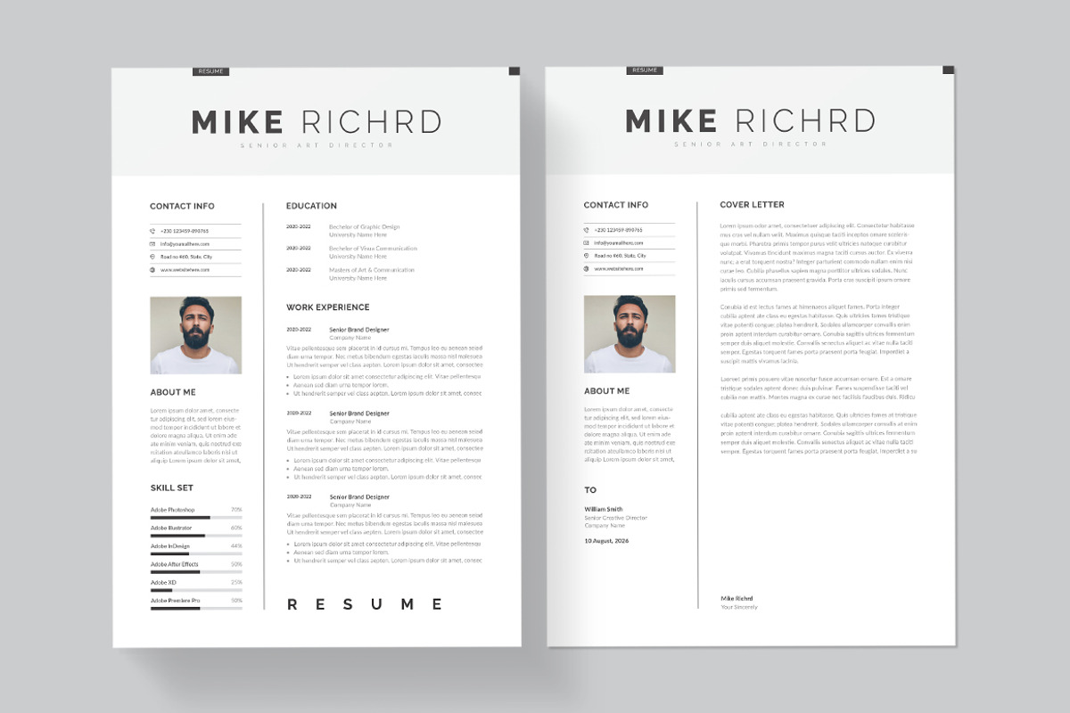 Clean Resume/CV | Word & InDesign, a Resume Template by HiveArts (Photo 2 of 4)