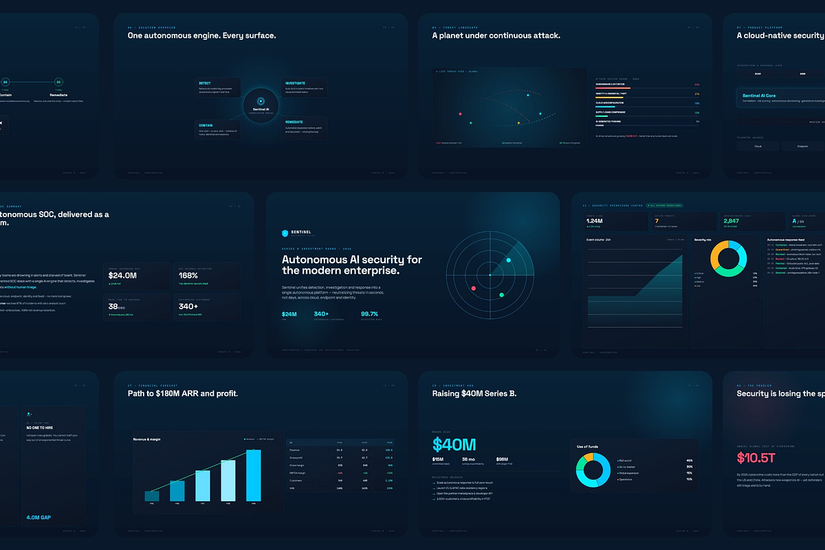 Sentinel Cyber Security Pitch Deck, a Presentation Template by Pulsecolor (Photo 1 of 2)