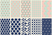 40 Geometric Patterns Blues+Pastels, a Pattern Graphic by Suphansa (Thumbnail 9 of 12)