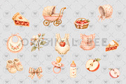 Little Pie Baby Autum Clipart, a Decorative Illustration by BigCakeBee (Thumbnail 3 of 4)