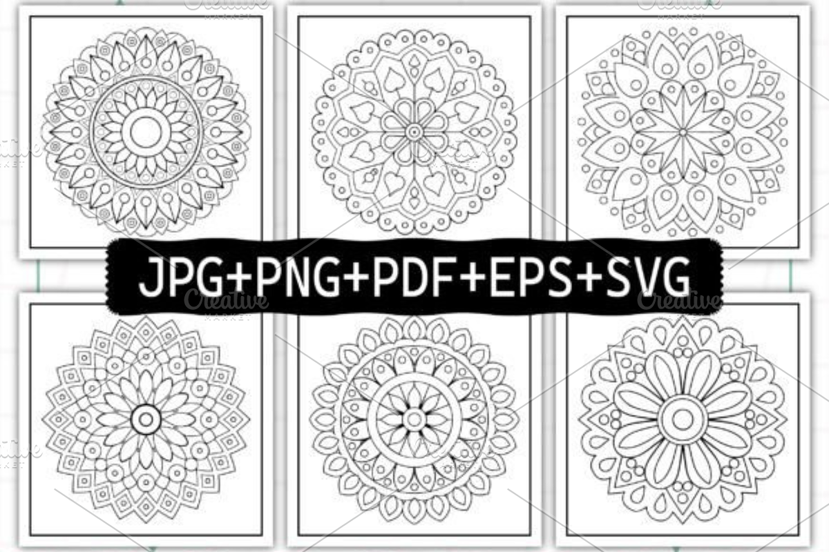 Bold and Easy Mandala Coloring Pages, an Education Illustration by Akrinity Digital (Photo 2 of 5)